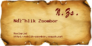 Náhlik Zsombor névjegykártya